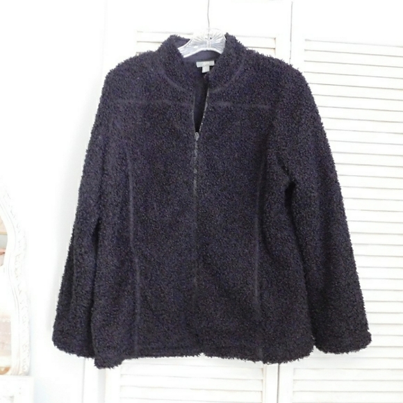 J.JILL WMNS SZ M CURLY HAIR ZIP UP CARDIGAN - Picture 4 of 6